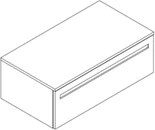 Sleurs OKMAG070FN50H35L1 Sleurs Manhattan Free wastafelonderkast met 1 lade (uitgefreesde greep) 700 x 500 x 350 mm - eik natuur
