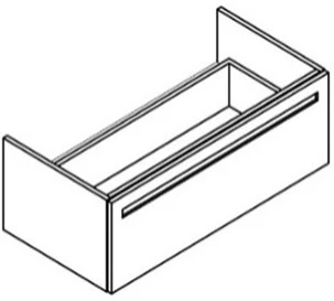 Sleurs OKMAG120FN50H35L1R Sleurs Manhattan wastafelonderkast met 1 lade (uitgefreesde greep) 1200 x 500 x 350 mm - eik natuur - uitsparing rechts