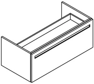 Sleurs OKMAG120FN50H45LBM Sleurs Manhattan wastafelonderkast met 1 lade en 1 binnenlade (uitgefreesde greep) 1200 x 500 x 450 mm - eik natuur - uitsparing midden
