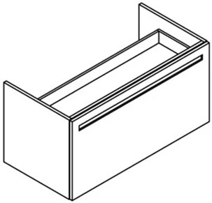 Sleurs OKMAG120FN50H55LBLR Sleurs Manhattan wastafelonderkast met 1 lade en 1 binnenlade (uitgefreesde greep) 1200 x 500 x 550 mm - eik natuur - uitsparing links en rechts