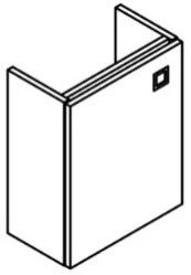 Sleurs OKMII040MA22H50D1L Sleurs Milo wastafelonderkast met 1 deur links (infreesgreep) 400 x 220 x 500 mm - wit mat