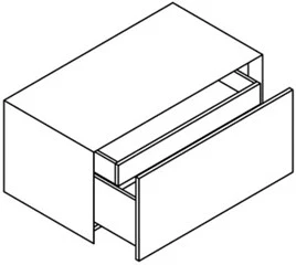 Sleurs OKMTT090MA50LBL Sleurs Matisse wastafelonderkast met 1 lade en 1 binnenlade 900 x 500 x 440 mm - wit mat - uitsparing links
