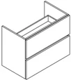 Sleurs Maxx wastafelonderkast met 2 laden 800 x 450 x 620 mm - wit mat - uitsparing midden OKMX080MA45H62L2