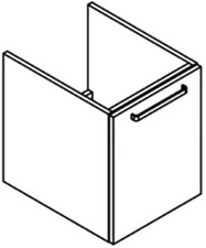 Sleurs Silver wastafelonderkast met 1 deur rechts (greep te kiezen) 400 x 500 x 500 mm - wit mat OKSIG040MA50H50D1R