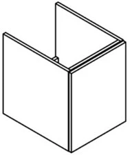 Sleurs Silver wastafelonderkast met 1 deur links (greeploos) 400 x 500 x 500 mm - wit mat OKSIZ040MA50H50D1L