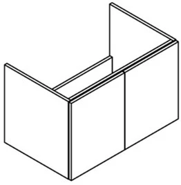 Sleurs Silver wastafelonderkast met 2 deuren (greeploos) 800 x 500 x 500 mm - wit mat OKSIZ080MA50H50D2