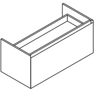Sleurs OKVEZ070PBI50H45LBM Sleurs Velvet wastafelonderkast met 1 lade en 1 binnenlade (greeploos) 700 x 500 x 450 mm - Bianco - uitsparing midden