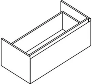 Sleurs OKVEZ140PBI50H35L1R Sleurs Velvet wastafelonderkast met 1 lade (greeploos) 1400 x 500 x 350 mm - Bianco - uitsparing rechts
