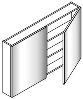 Sleurs Asolo spiegelkast met 2 deuren 800 x 157 x 800 mm - eik natuur SKAS080FND2