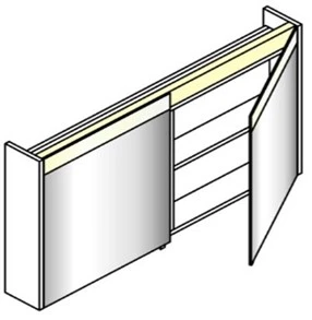 Sleurs SKPA080MAD2 Sleurs Paul IV spiegelkast met 2 deuren 800 x 650 x 157 mm - wit mat - met verlichting bovenaan - 4100K - met sensor
