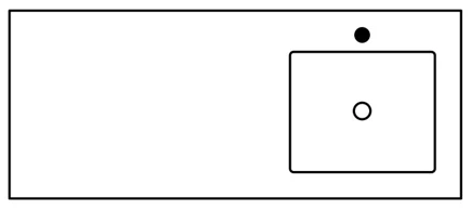 Sleurs TACO120GL50R Sleurs Cottage wastafelblad 1200 x 500 x 25 mm - kunstmarmer - wit glanzend - 1 waskom rechts - met kraangat - met overloop