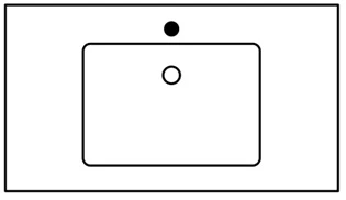 Sleurs TAFL090GL50M Sleurs Flex wastafelblad 900 x 500 x 15 mm - kunstmarmer - wit glanzend - 1 waskom midden - met kraangat - met overloop