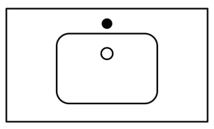 Sleurs TAFS080MA45M Sleurs Flash wastafelblad 800 x 450 x 15 mm - kunstmarmer - wit mat - 1 waskom midden - met kraangat - met overloop