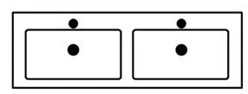Sleurs Isa wastafelblad 1200 x 400 x 20 mm - kunstmarmer - wit mat - 2 waskommen - met kraangat - met overloop TAIS120MA40LR