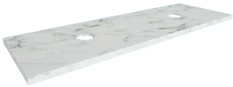 Sleurs TATO120DMO50H1.2G2 Sleurs Top wastafelblad met 2 gaten 1200 x 500 x 12 mm - Dekton composiet - Morpheus - bestelformulier verplicht met 2 gaten