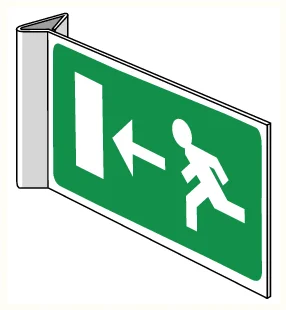 Somati PICTOGRAM NOODUITGANG DWARS figuur in pst150 x 300 mm somati IC0046