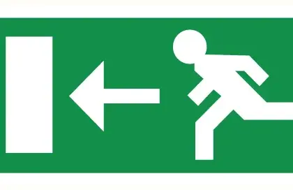 Somati PICTOGRAM NOODUITGANG L + fig in pst 150 x 300 mm somati IC0085