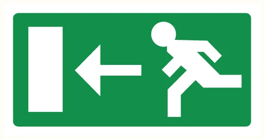 Somati PICTOGRAM NOODUITGANG L + fig in pst 150 x 300 mm somati IC0085