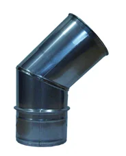 Soper Enkelwandige rookgasbocht Soper 90° 80mm/80mm inox HHE100427