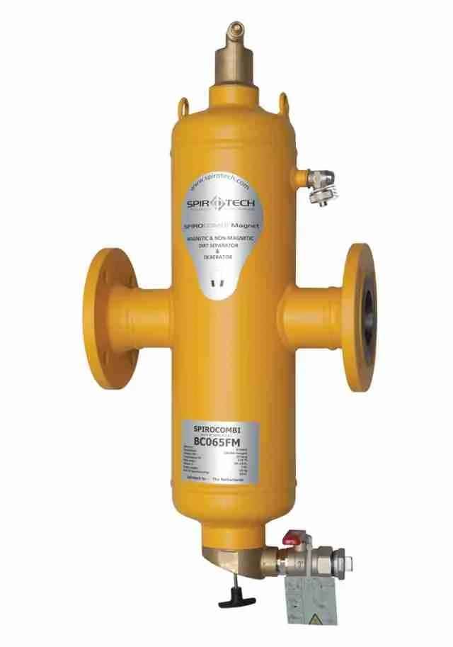 Spirotech Lucht-/vuilafscheider Spirotech SpiroCombi DN200 200 flens horizontaal met magneet intern BC200FM
