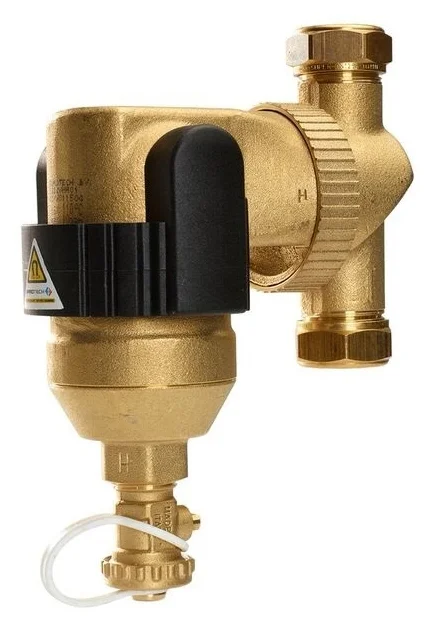 Spirotech Vuilafscheider Spirotech SpiroTrap MBC1 28mm 28 knelring horizontaal/verticaal met magneet extern UE028WH