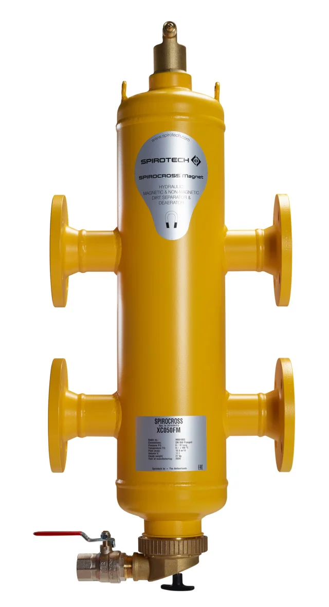 Spirotech SpiroCross Magnet Hydraulische lucht en  vuilafscheider DN065 flens spirotech XC065FM
