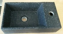 TH.SS.0400.1R.F005 Thiny handenwasser 400 x 220 mm - belgian blue - met kraangat rechts - zonder overloop