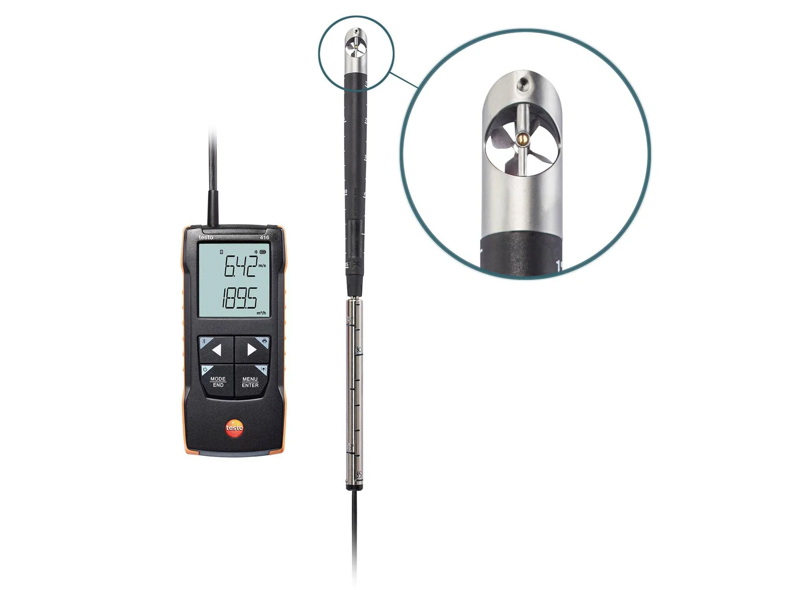 Testo Testo 416 vleugelrad-anemometer 16 mm testo (0,6 .. 40 m/s) (ex 05604160) 05630416