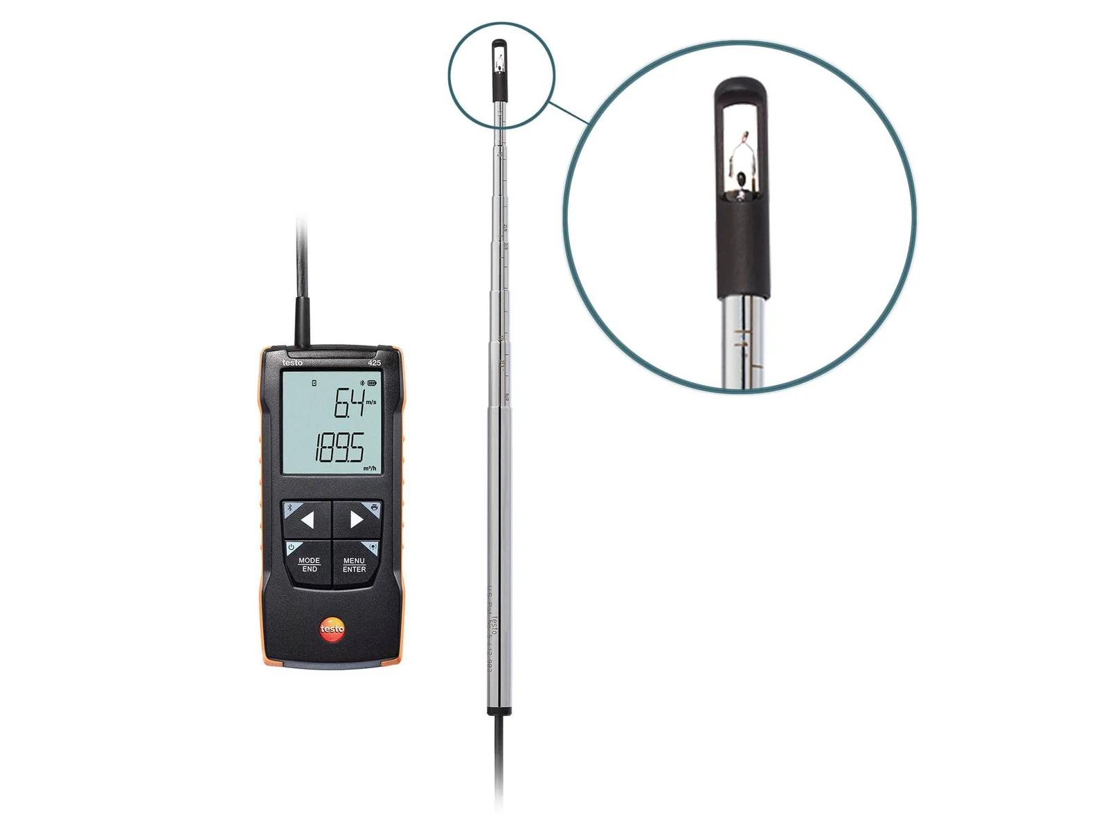 Testo Testo 425, thermische hittedraad-anemometer testo (0 … 30 m/s ) (ex 05604251) 05630425