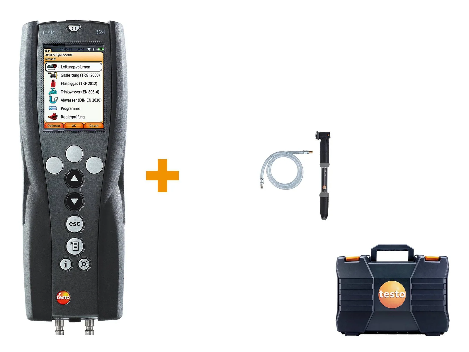 Testo Basisset drukmeter met lekhoeveelheid testo 324 testo 0563324070