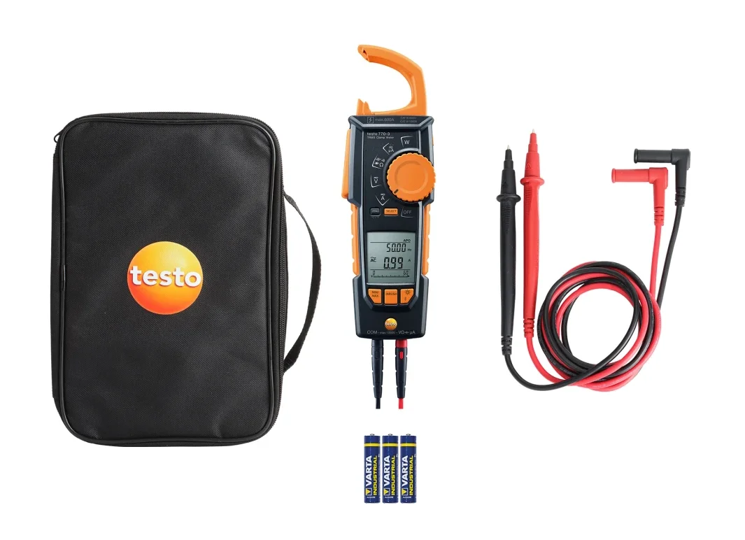 Testo Testo 770-3 TRMS stroomtang met BT incl batterijen etui en 1 set meetkabels (ex 05907703) 0590770302