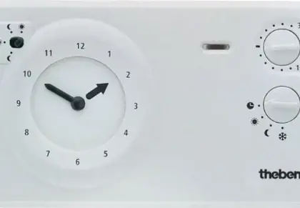 Theben RAM722 Theben RAM 722 analoge klokthermostaat met dag/weekprogramma - netspanning 230V - wit