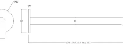 ULTIMKRFI00350 Finn uitloop 150 mm voor wastafelmengkraan muurmontage - brushed white gold