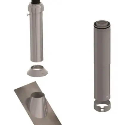 Ubbink 0121102 Ubbink CLVkit PP/Galva hellend dak doorvoerkit inox 125/200 mm