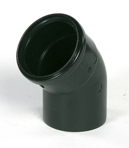 Ubbink Rolux PP luchttoevoerbocht 45° MF 80 x 80 mm - zwart 0167128