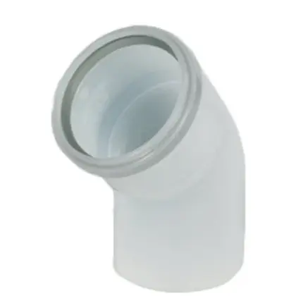 Ubbink 0222954 Ubbink Rolux PP rookgasafvoerbocht 45° MF 80 x 80 mm - wit