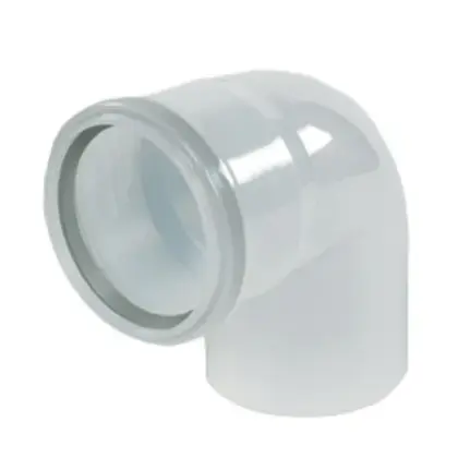 Ubbink 0222955 Ubbink Rolux PP rookgasafvoerbocht 90° MF 80 x 80 mm - wit