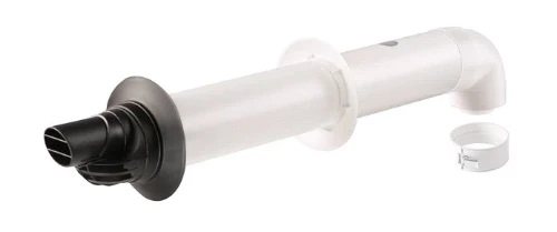 Ubbink Rolux 5H concentrisch PP/Staal muurdoorvoer 80/125 mm - zwart - met bocht 0223154