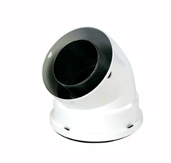 Ubbink Rolux concentrisch Alu/PVC bocht 45° 60/100 mm - voor niet condenserende ketels 0227201