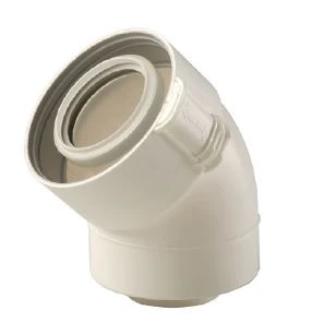 Ubbink Sekurit concentrisch PP/PP bocht 45° 60/100 mm 0229200