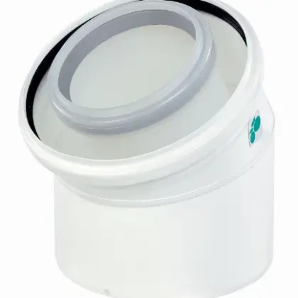 Ubbink 0702869 Ubbink Rolux concentrisch PP/Staal bocht 30° 80/125 mm