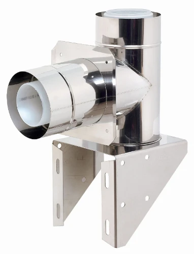 Ubbink 0703445 Ubbink Rolux concentrisch PP/Inox draagstoel compleet (incl luchttoevoer & bocht) 80/125 mm