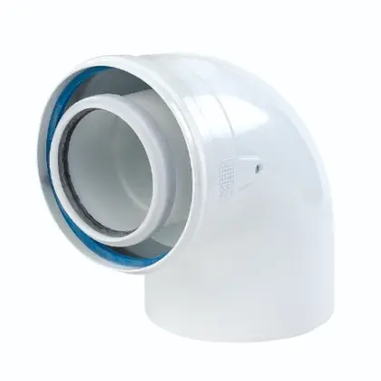 Ubbink 0704383 Ubbink Rolux concentrisch PP/Staal bocht 87° 60/100 mm