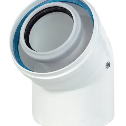 Ubbink Concentrische rookgasbocht Ubbink Rolux aluminium kunststof 60/100mm 0703620