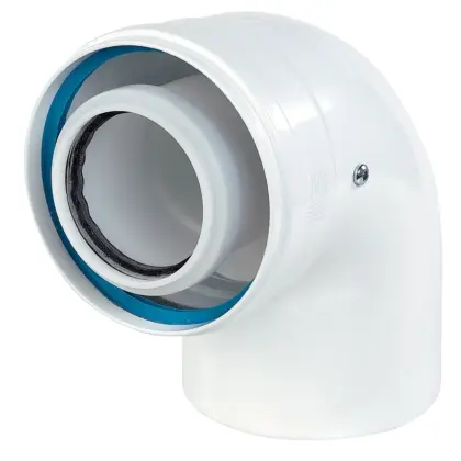 Ubbink Concentrische rookgasbocht Ubbink Rolux aluminium kunststof 60/100mm 0703621