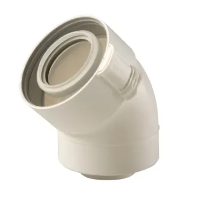Ubbink Concentrische rookgasbocht Ubbink Sekurit kunststof kunststof 60/100mm 0229200