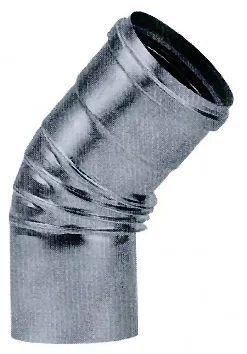 Ubbink Enkelwandige rookgasbocht Ubbink 45° 130mm/100mm aluminium 0371154