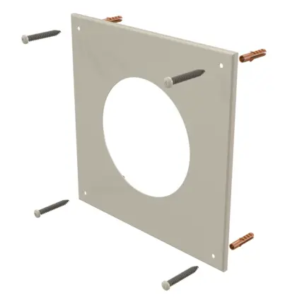 Ubbink Afdekrozet rookgas/luchttoevoerbuis Ubbink vierkant Ø110mm inox 0120005