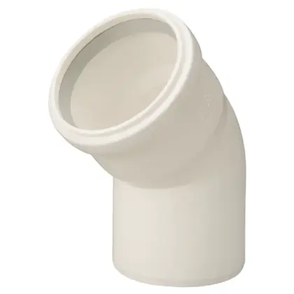 Ubbink Enkelwandige rookgasbocht Ubbink Rolux 45° 80mm/80mm kunststof met lipring 0123050