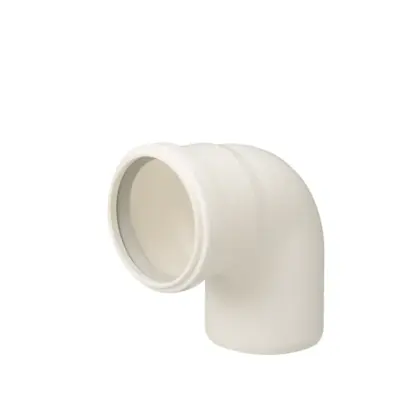 Ubbink Enkelwandige rookgasbocht Ubbink Rolux 90° 80mm/80mm kunststof met lipring 0123060